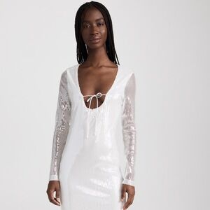 Lioness White Sequin Hollywood Dress! Worn once!